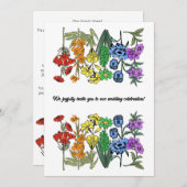 LGBTQ Pride Rainbow  Flower Wedding Kaart (Voorkant / Achterkant)