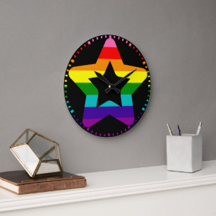 LGBTQ Pride Rainbow kleurige kerstster Grote Klok