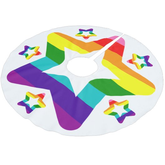 LGBTQ Pride Rainbow kleurige kerstster Kerstboom Rok (Gekanteld)