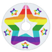 LGBTQ Pride Rainbow kleurige kerstster Kerstboom Rok (Voorkant)