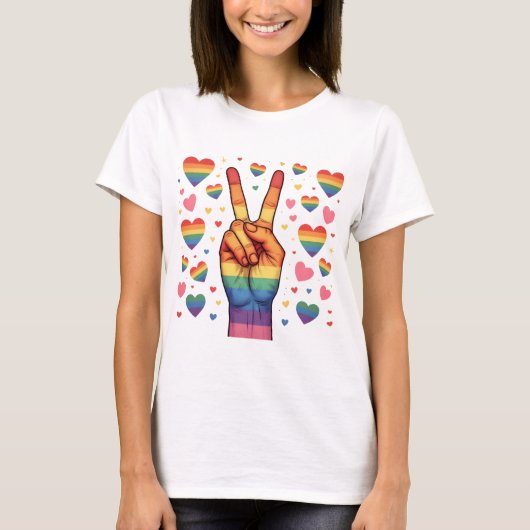 LGBTQ PRIDE RAINBOW LIEFDE EN STEUN T-SHIRT (Voorkant)