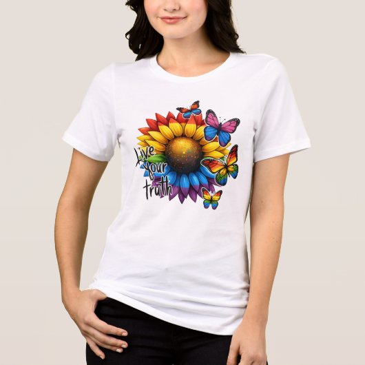 LGBTQ PRIDE RAINBOW LIEFDE EN STEUN Tri-Blend SHIRT (Voorkant)