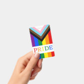 LGBTQ & Pride - Rainbow Progress Flag Badge (Handheld)