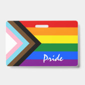 LGBTQ & Pride - Rainbow Progress Flag Badge (Achterkant)