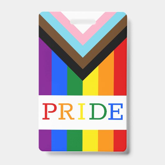 LGBTQ & Pride - Rainbow Progress Flag Badge (Voorzijde)