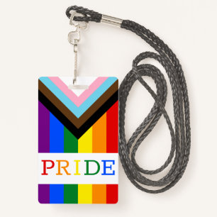 LGBTQ & Pride - Rainbow Progress Flag Badge
