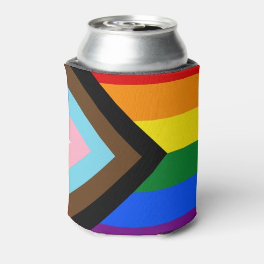 LGBTQ & Pride - Rainbow Progress Flag Blikjeskoeler (Blikje Achterkant)