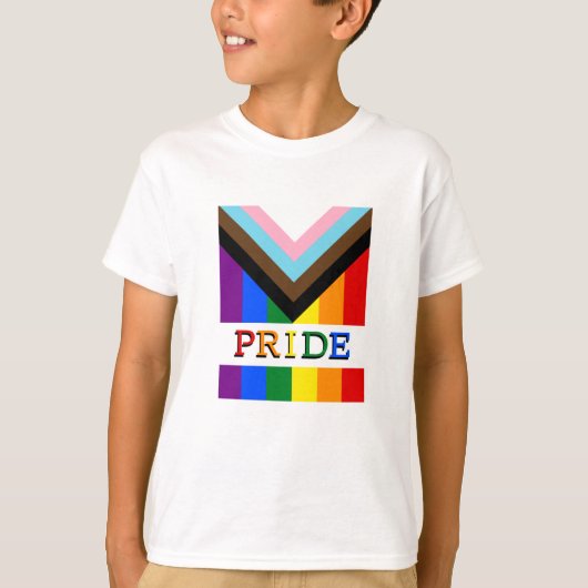 LGBTQ & Pride - Rainbow Progress Flag Kinder T-shirt (Voorkant)
