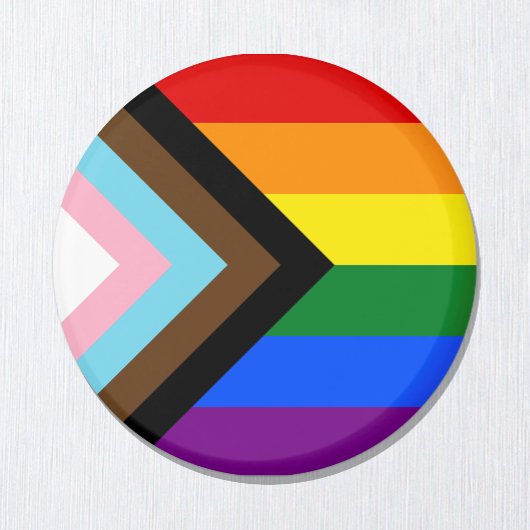 LGBTQ & Pride - Rainbow Progress Flag Magneet