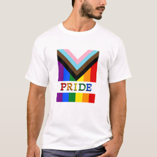 LGBTQ & Pride - Rainbow Progress Flag mode T-shirt