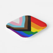LGBTQ & Pride - Rainbow Progress Flag Papieren Bordje (Gebogen)