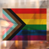 LGBTQ & Pride - Rainbow Progress Flag Raamsticker (Vel 2)