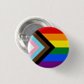 LGBTQ & Pride - Rainbow Progress Flag Ronde Button 3,2 Cm (Voorkant /achterkant)