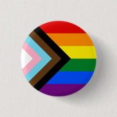 LGBTQ & Pride - Rainbow Progress Flag Ronde Button 3,2 Cm (Voorkant)