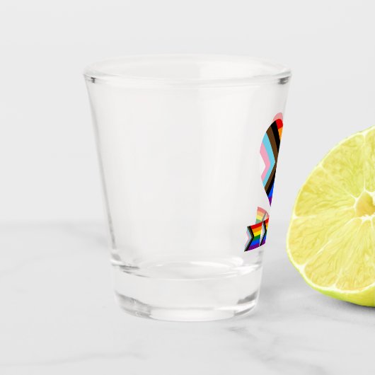 LGBTQ & Pride - Rainbow Progress Flag Shot Glas (Links)