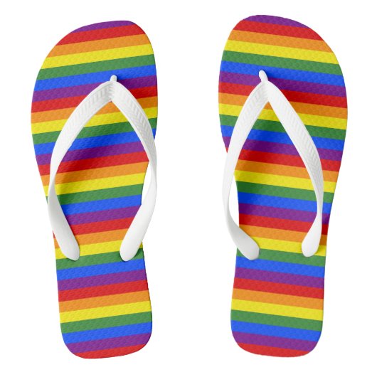 LGBTQ Pride Rainbow Stripe Pattern Teenslippers (Voetbed)