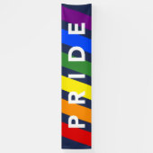 LGBTQ PRIDE Rainbow Stripes op Navy Blue Spandoek (Verticaal)