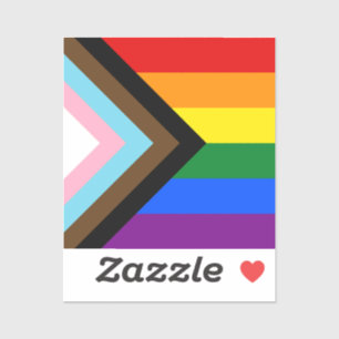 LGBTQ & Pride - Regenboog Progressie Vlag / Vinyl Sticker