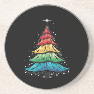 LGBTQ Pride Regenboog Vlag Gay Kerstboom Gifts Zandsteen Onderzetter