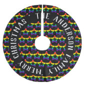 LGBTQ Pride regenboogkleurige kerststerren penseel Kerstboom Rok (Voorkant)