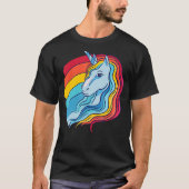 Lgbtq Pride Retro Rainbow Unicorn T-shirt (Voorkant)