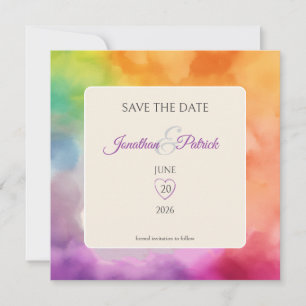 LGBTQ Pride Trouwliefde is Liefde Regenboog Save The Date