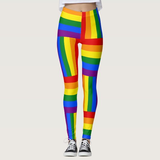 LGBTQ+ Pride vlag Geïnspireerde Leggings (Voorkant)