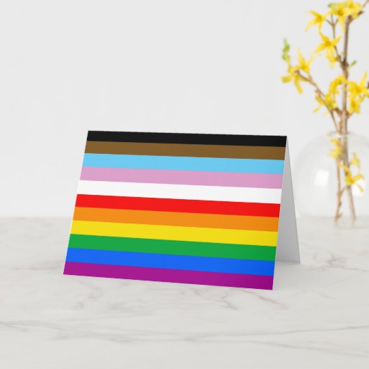 LGBTQ+ Progrès Drapeaux Frappes Carte de vacances (Fleur jaune)