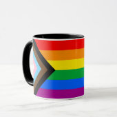 LGBTQ+ Progrès Fierté Drapeau Café Mug (Devant gauche)