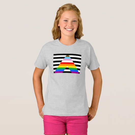 LGBTQ Progress Alal Pride Flag T-shirt (Voorkant volledig)