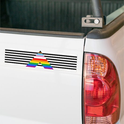 LGBTQ Progress Ally Pride Flag Bumpersticker (Op Truck)