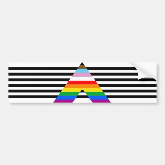LGBTQ Progress Ally Pride Flag Bumpersticker (Voorkant)
