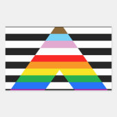 LGBTQ Progress Ally Pride Flag Rechthoekige Sticker (Voorkant)