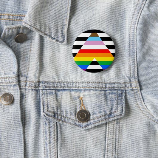 LGBTQ Progress Ally Pride Flag Ronde Button 5,7 Cm (In situ)