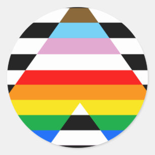 LGBTQ Progress Ally Pride Flag Ronde Sticker