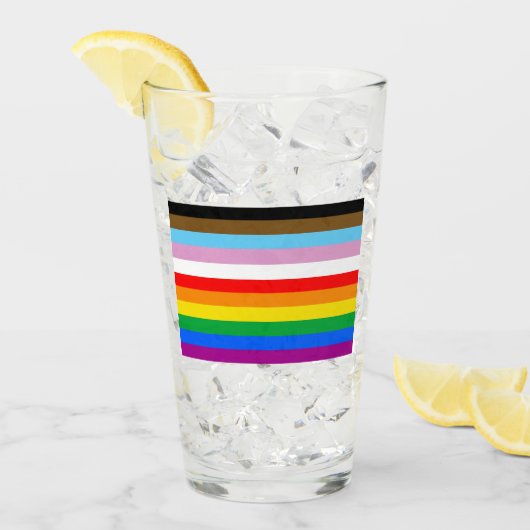 LGBTQ+ Progress Flag Strepen Glas (Voorkant ijs)