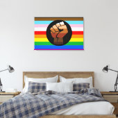 LGBTQ+ Progress POC Pride-vlag Canvas Afdruk (Insitu (Slaapkamer))