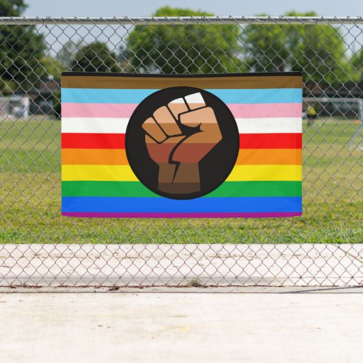 LGBTQ+ Progress POC Pride-vlag Spandoek (Insitu)