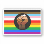 LGBTQ+ Progress POC Pride-vlag Sticker (Voorkant)