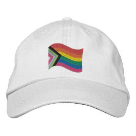 LGBTQ+ Progress Pride Flag Bembroided Baseball Ca Geborduurde Pet