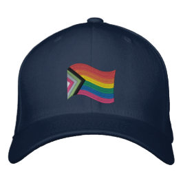 LGBTQ+ Progress Pride Flag Bembroided Baseball Ca Geborduurde Pet