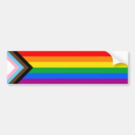 LGBTQ+ Progress Pride Flag Bumpersticker