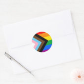 LGBTQ+ Progress Pride Flag Classic Ronde Sticker (Envelop)