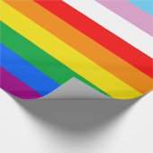 LGBTQ+ Progress Pride Gestreepd Inpakpapier (Hoek)