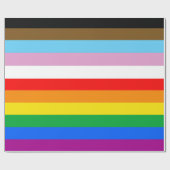 LGBTQ+ Progress Pride Gestreepd Inpakpapier (Vlak)