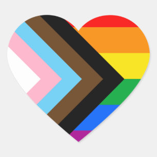LGBTQ+ Progress Pride Hart Sticker