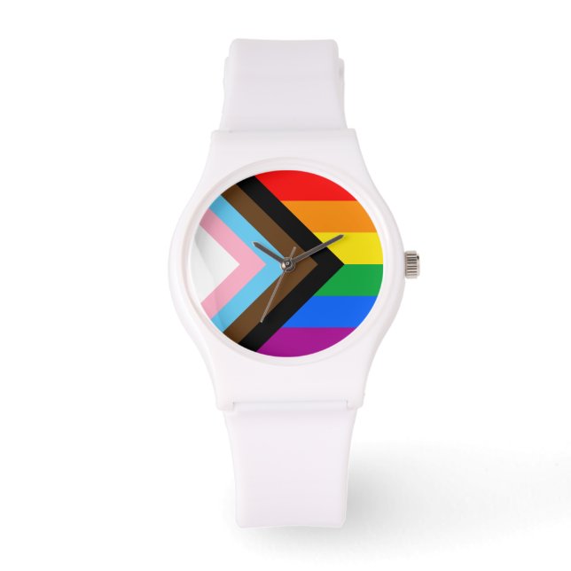 LGBTQ+ Progress Pride Horloge (Voorkant)