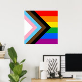 LGBTQ+ Progress Pride Poster (Thuiskantoor)