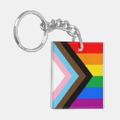 LGBTQ+ Progress Pride Sleutelhanger (Voorkant Links)