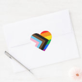 LGBTQ+ Progress Pride-vlag Hart Sticker (Envelop)